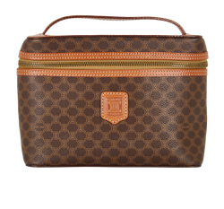 Top Handle Toiletry Pouch, Coated Canvas, Brown, MC96,3*